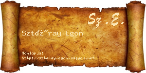 Sztáray Egon névjegykártya